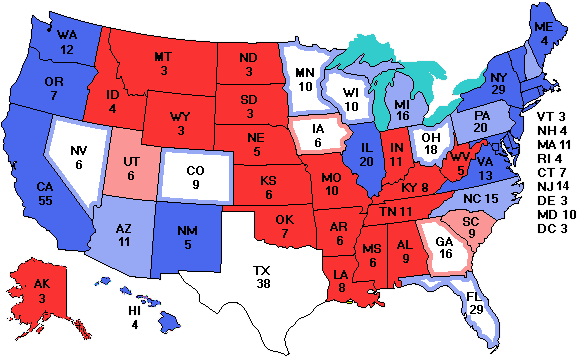 Electoral college map