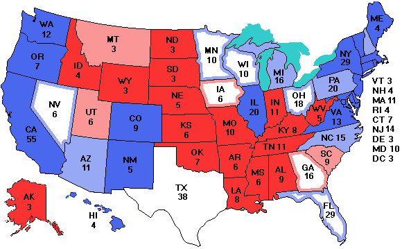 Electoral college map