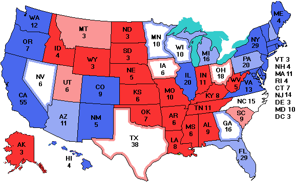 Electoral college map