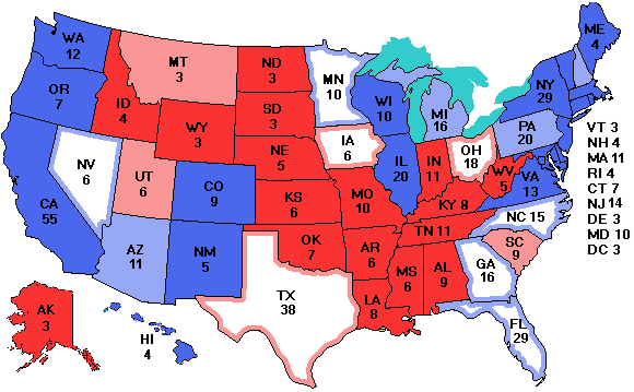 Electoral college map