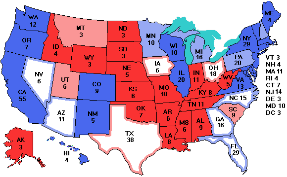 Electoral college map