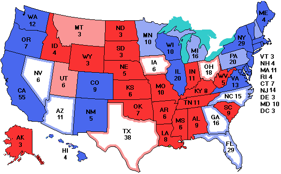 Electoral college map