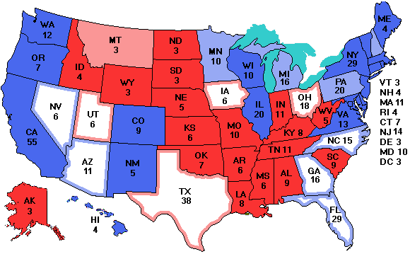 Electoral college map