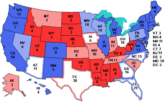 Electoral college map