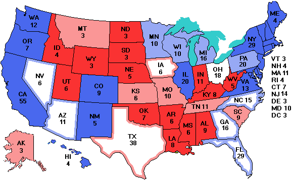 Electoral college map