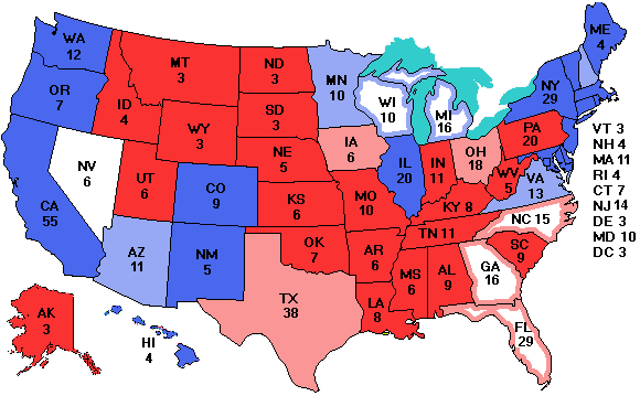 Electoral college map