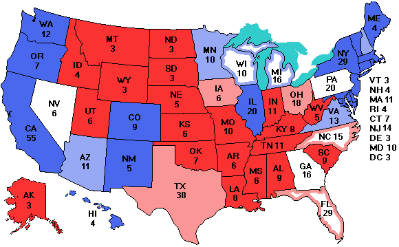 Electoral college map