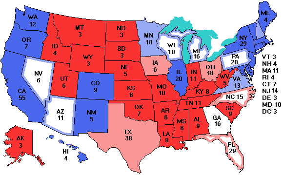 Electoral college map