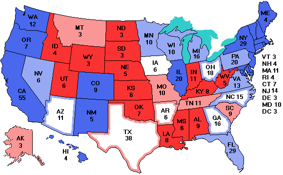 Electoral college map