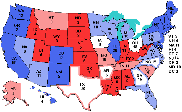 Electoral college map