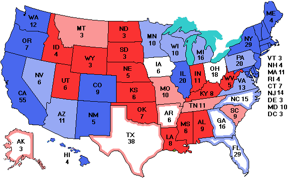 Electoral college map