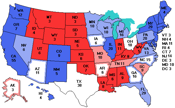 Electoral college map