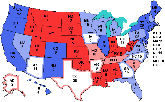 Electoral college map