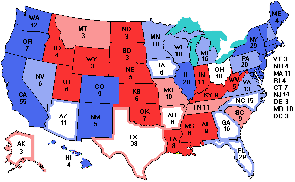 Electoral college map