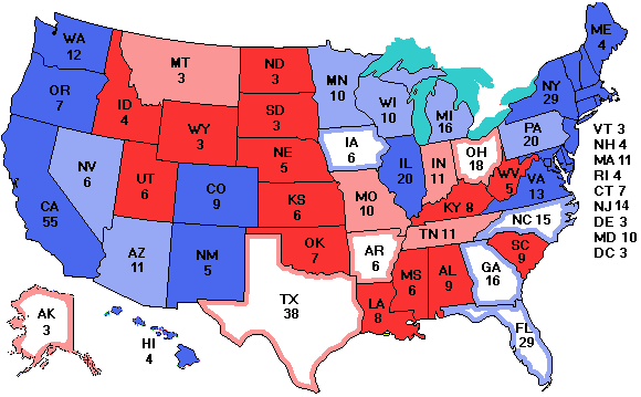 Electoral college map