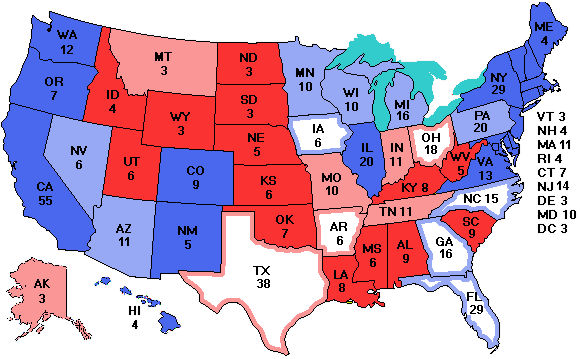 Electoral college map