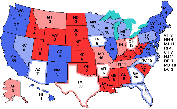 Electoral college map