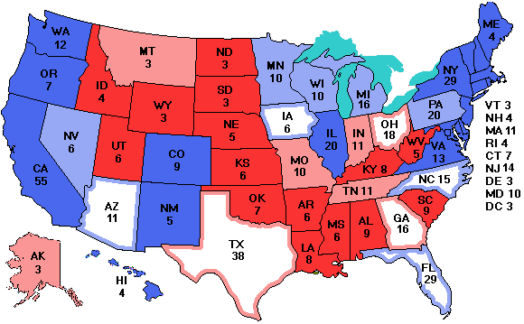 Electoral college map