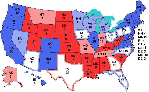 Electoral college map