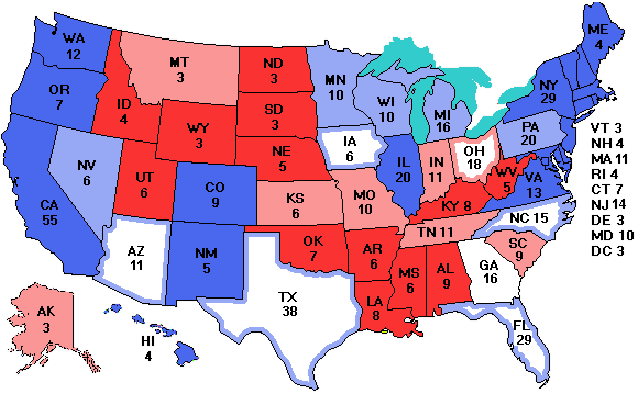 Electoral college map