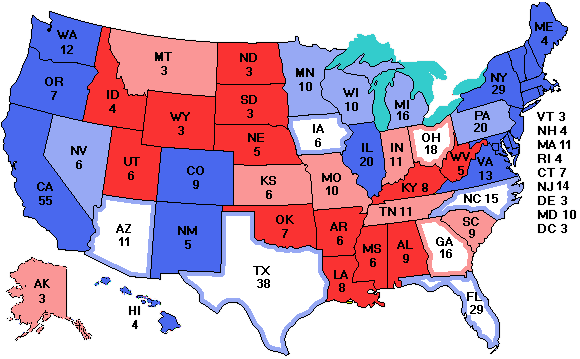 Electoral college map