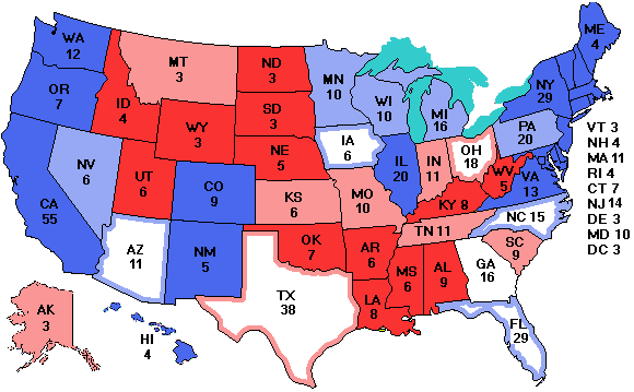 Electoral college map