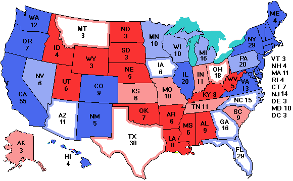 Electoral college map