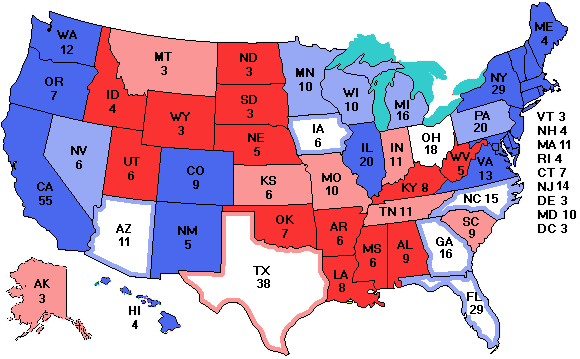 Electoral college map