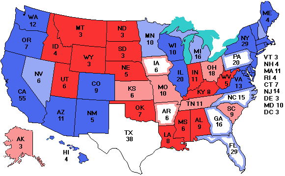 Electoral college map