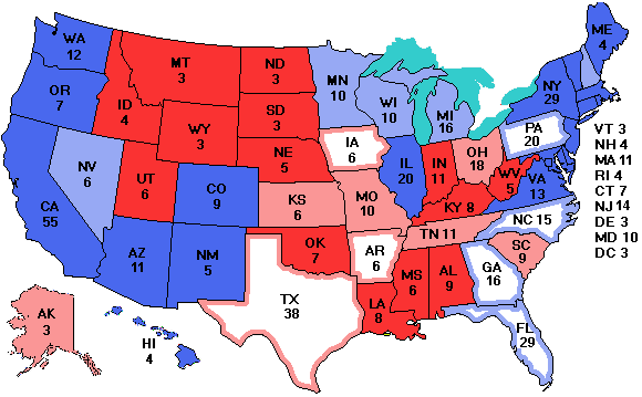 Electoral college map