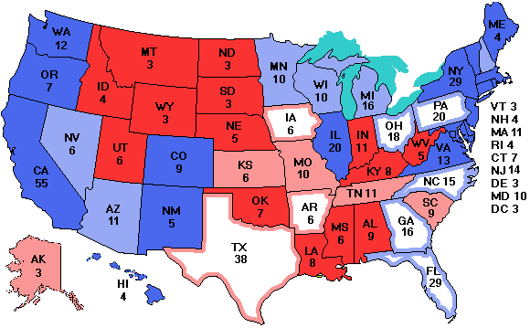 Electoral college map