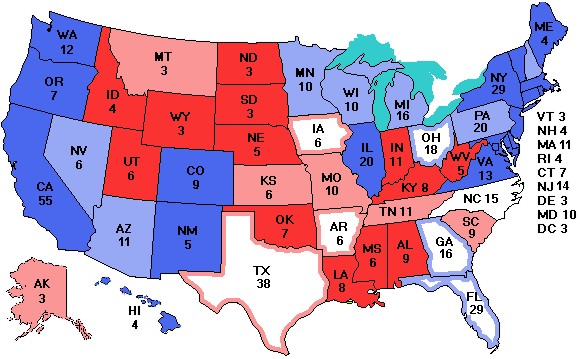 Electoral college map