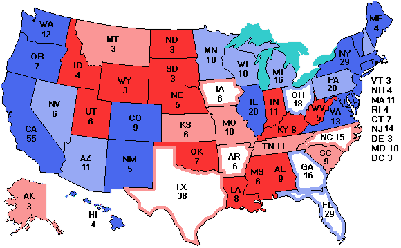 Electoral college map