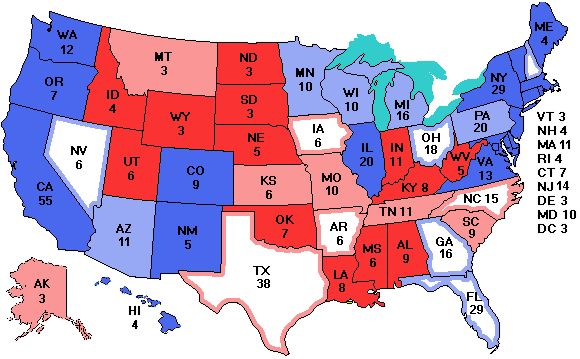 Electoral college map