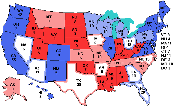 Electoral college map