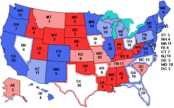 Electoral college map