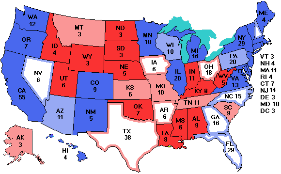 Electoral college map