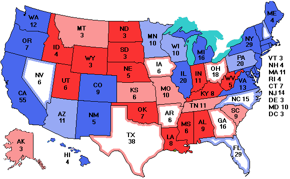 Electoral college map