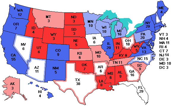 Electoral college map