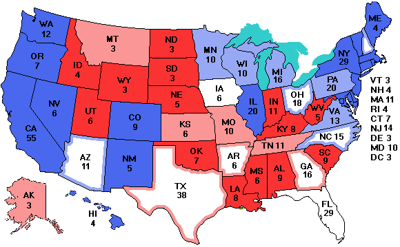 Electoral college map