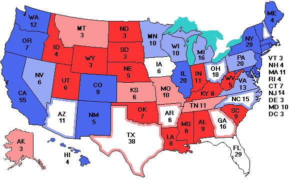 Electoral college map