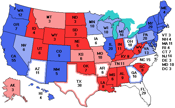 Electoral college map