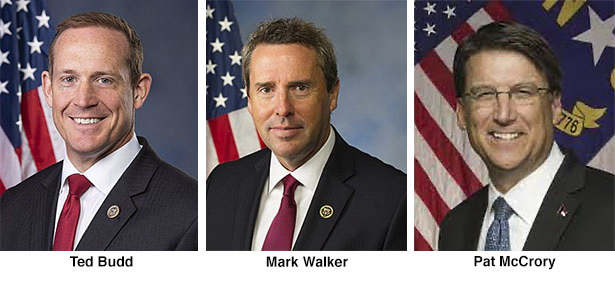 Mugshots of Ted Budd, Mark Walker, Pat McCrory
all of them white guys who appear to be in their fifties or sixties