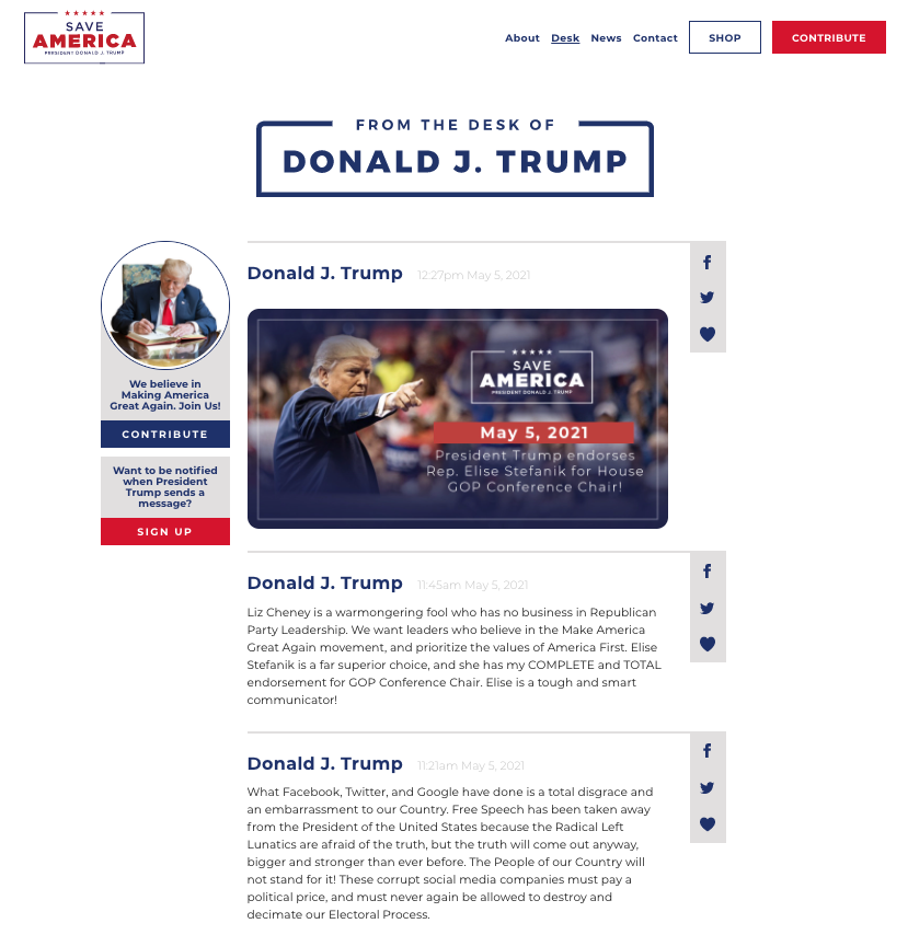 Trump's blog