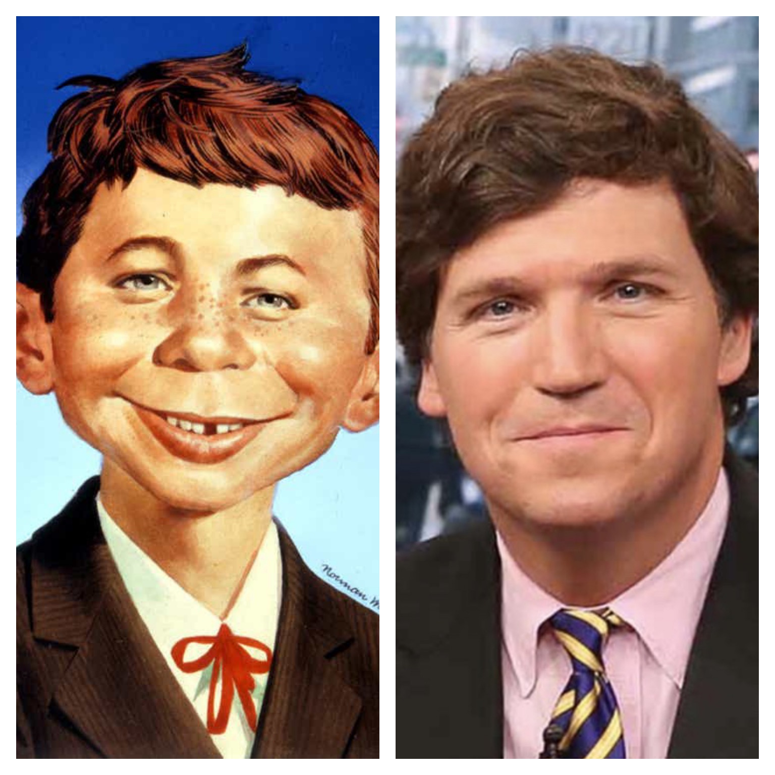 Alfred E. Neuman of MAD
Magazine and Tucker Carlson