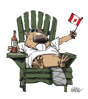 A cartoon of a beaver in a chair