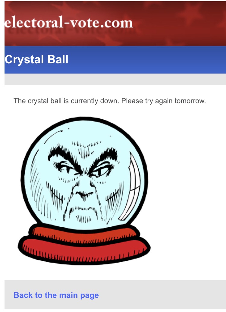 A screen capture of the
crystal ball that we show if someone tries to visit a day's posting that hasn't been written yet