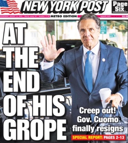 The headline is 'At the end of his
Grope'
