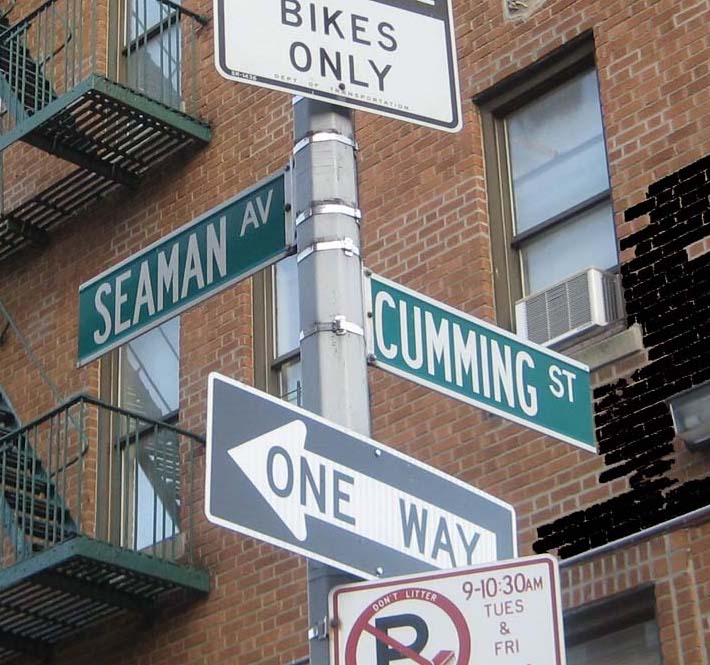 The intersection of Seaman Ave. and
Cumming St.