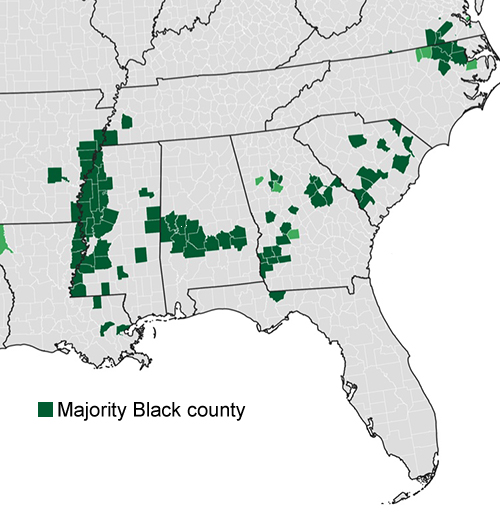 Map of Black Belt counties